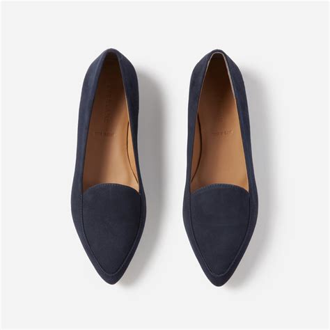 navy suede flats for women.